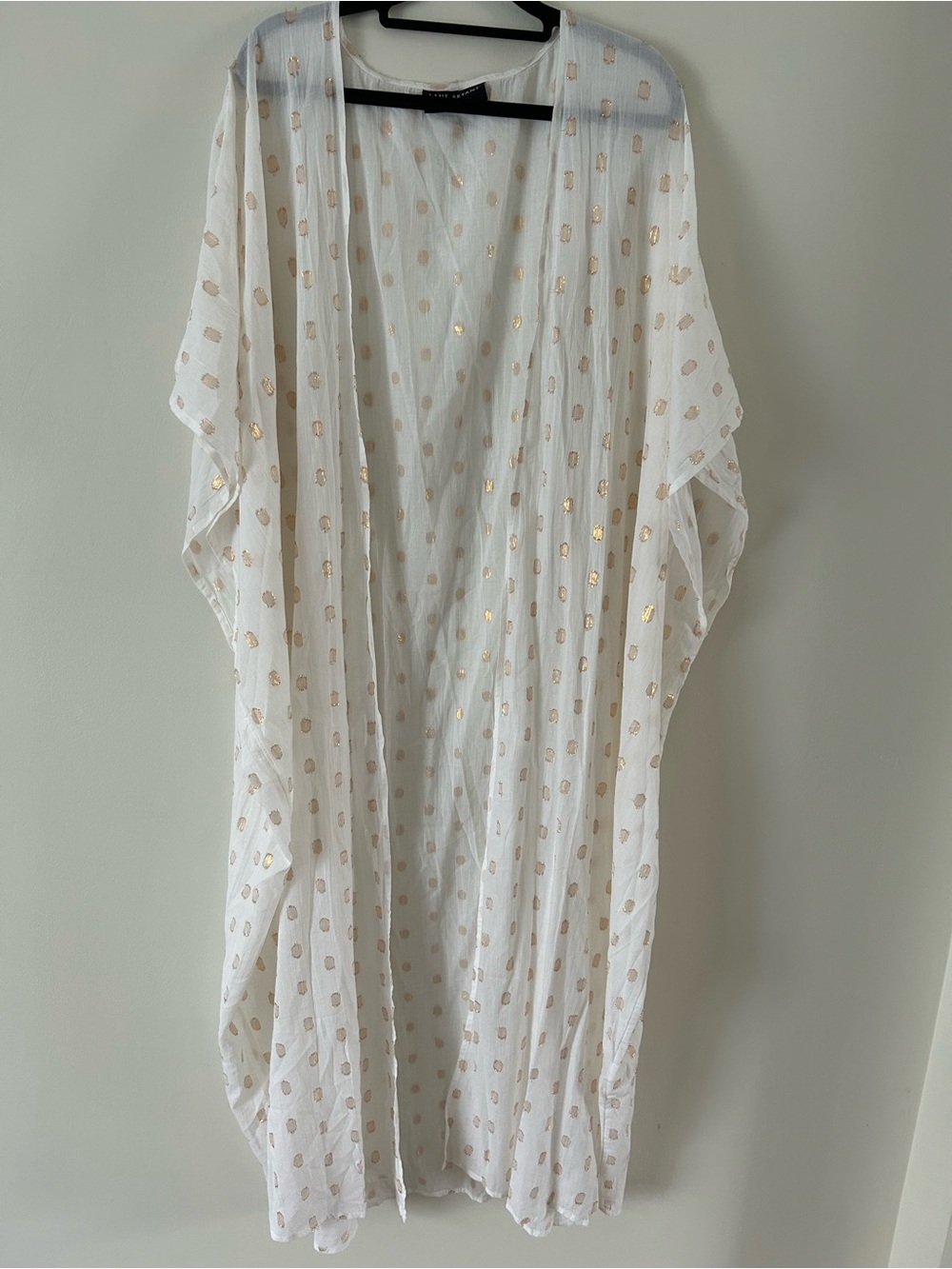 Lane Bryant White Swim Coverup with Gold Dot Accents
